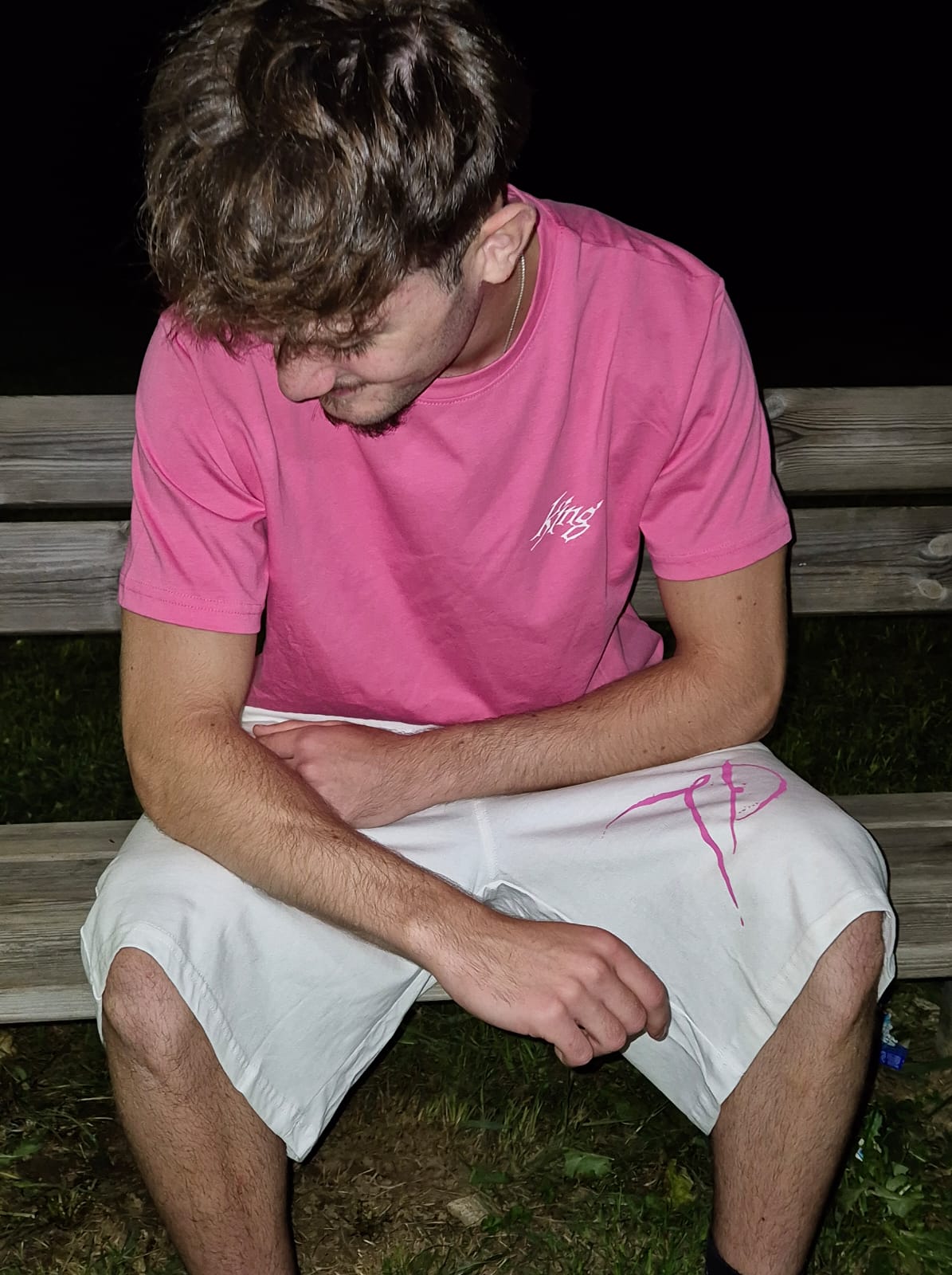 TD cream x pink shorts